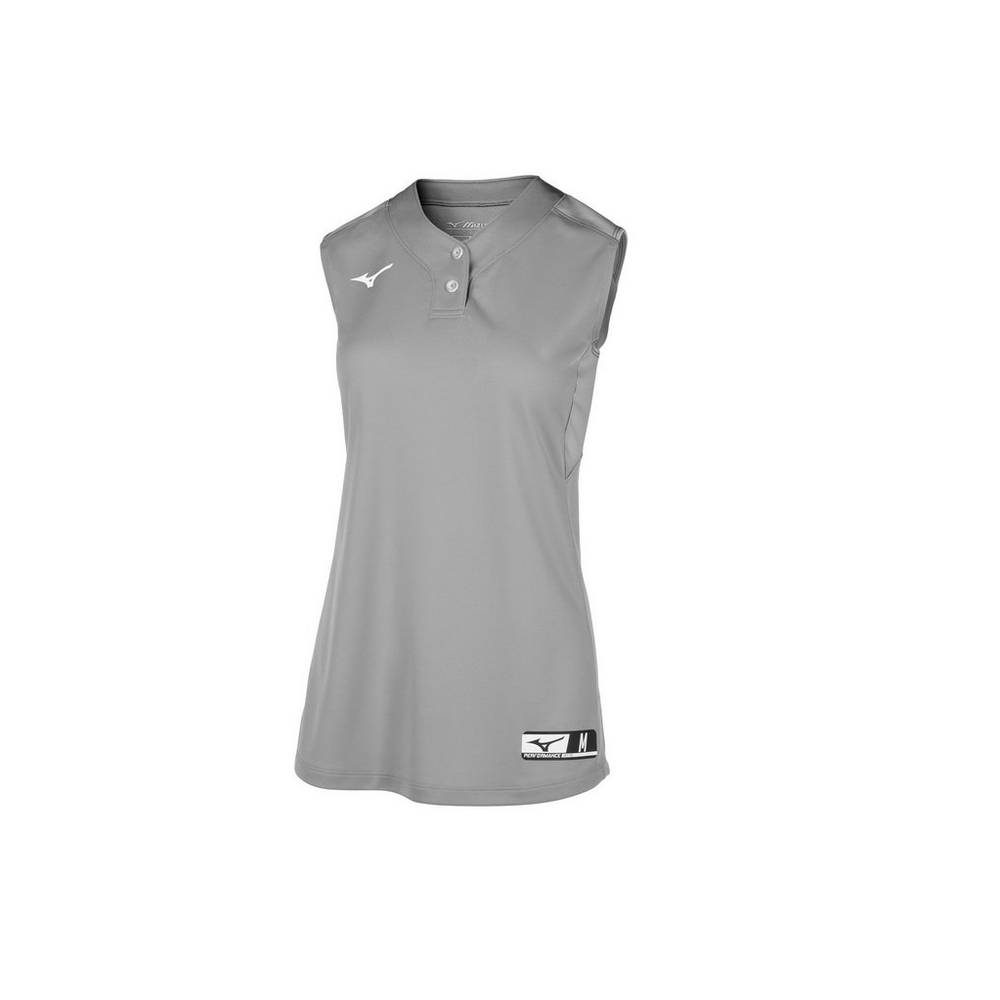 Camisas Mizuno Softball Aerolite 2-Button Sleeveless - Mulher - Cinzentas - MFZHP5680